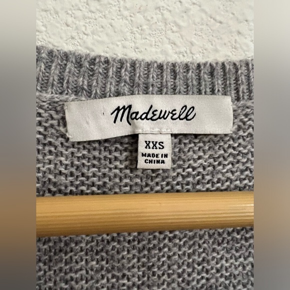 Madewell Riverside Textured Knit Sweater Heather Gray Size XXS - Picture 5 of 6